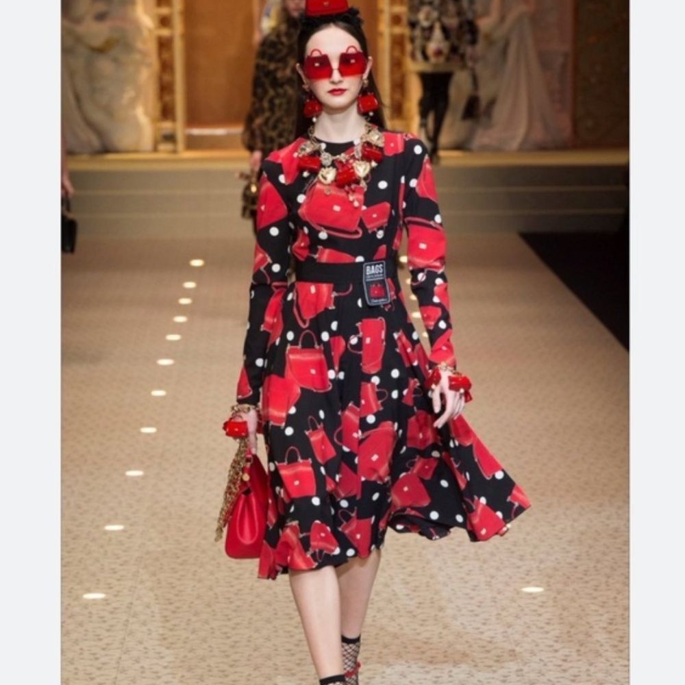 NWOT Dolce&gabbana Sicily bag print dress size 38